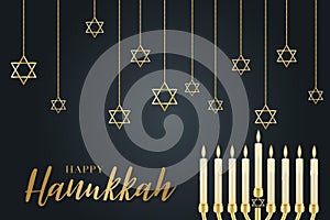 Happy Hanukkah. Traditional Jewish holiday. Chankkah banner background design concept.