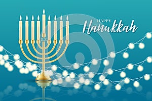 Happy Hanukkah. Traditional Jewish holiday. Chankkah banner or wallpaper background design concept.