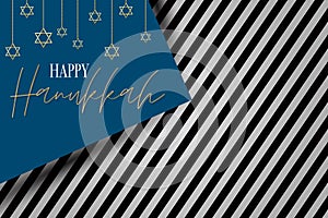 Happy Hanukkah. Traditional Jewish holiday. Chankkah banner or wallpaper background design concept. Judaic religion decor with gol