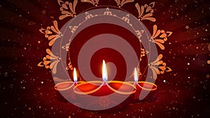 Happy Happy Diwali, Deepavali or Dipawali Festival light burning 4K video Background animation.