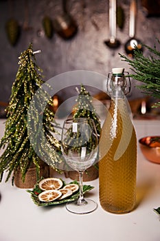 Happy health New Year and Christmas. Healthy homemade champagne