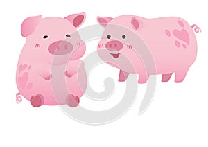 Happy healthy pink pigs collection