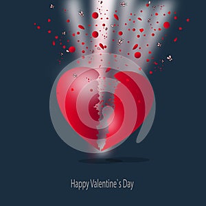 Happy heart, valentine`s card background