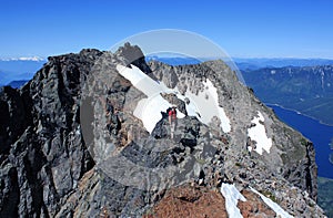 Happy hiker in the Cascade Mountains near Chilliwack.