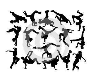 Happy Hip Hop Dancer Activity Silhouettes