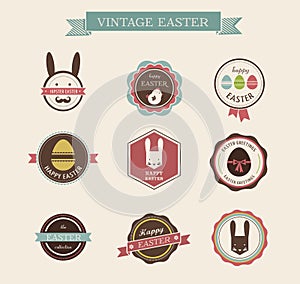 Happy Hipster Easter - set of icons and elements