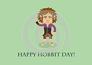 Happy hobbit day vector photo