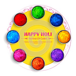 Happy Holi background card design for color festival of India celebration greetings