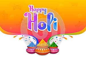 Happy Holi background card design for color festival of India celebration greetings