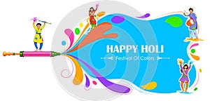 Happy Holi background card design for color festival of India celebration greetings