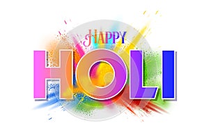 Happy Holi background card design for color festival of India celebration greetings