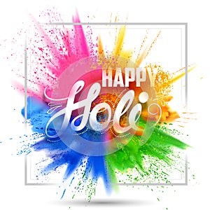 Happy Holi background for color festival of India celebration greetings