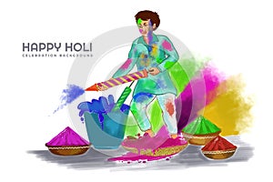 Happy holi festival of colors celebration greetings card design