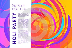 Happy Holi Festival, festival of colors. Colorful concept design, banner and background. Vector illustration
