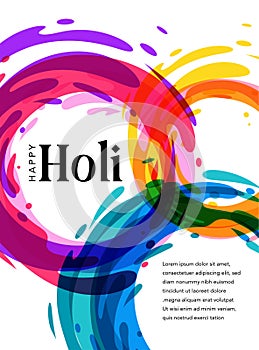 Happy Holi Festival, festival of colors. Colorful concept design, banner and background