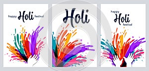 Happy Holi Festival, festival of colors. Colorful concept design, banner and background