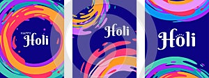 Happy Holi Festival, festival of colors. Colorful concept design, banner and background