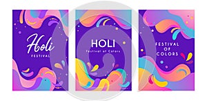 Happy Holi Festival, festival of colors. Colorful concept design, banner, background and cards Vector illustration