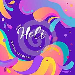 Happy Holi Festival, festival of colors. Colorful concept design, banner and background. Vector illustration