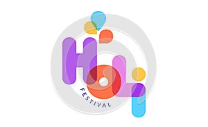 Happy Holi Festival, festival of colors. Holi logo. Colorful concept design, banner and background