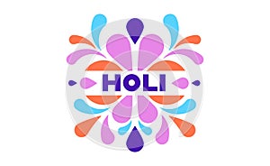 Happy Holi Festival, festival of colors. Holi logo. Colorful concept design, banner and background