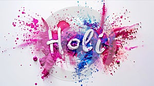 Happy Holi, Holi gulal colored powder explosions everywhere in air, only colors, no people, canvas painting