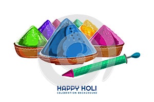 Happy holi indian spring festival of colors greeting card