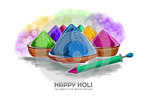 Happy holi indian spring festival of colors greeting card