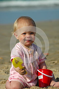 Contento vacanza un bambino 