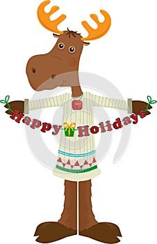 Happy Holiday Moose Icon