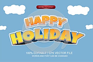 Happy holiday simple text effect