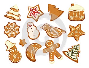 Happy holidays, Christmas traditonal cookies graphic design vector.