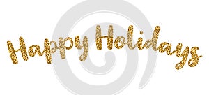 Happy holidays glittery vector text