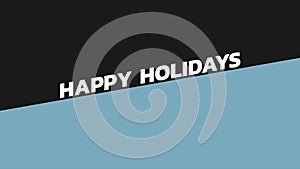 Happy Holidays greeting card blue and black background with snowman