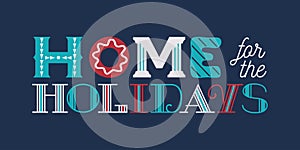 Happy holidays hand drawn fancy lettering