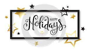 HAPPY HOLIDAYS hand lettering banner