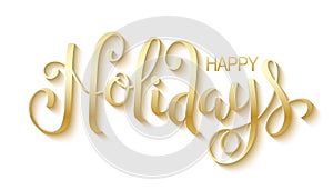 HAPPY HOLIDAYS hand lettering banner