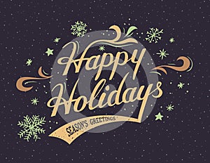 Happy Holidays hand-lettering card