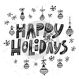 Happy Holidays Lettering