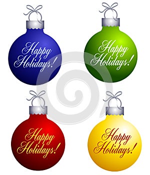 Happy Holidays Ornaments
