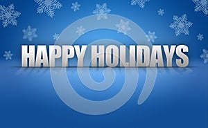 Happy Holidays Text Logo on Snowflake Background