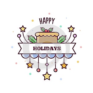 Happy Holidays. Vector illustration.