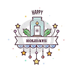 Happy Holidays. Vector illustration.