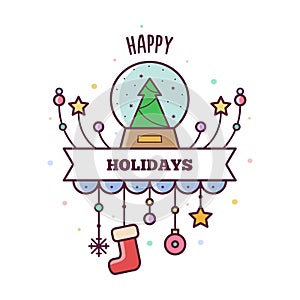 Happy Holidays. Vector illustration.