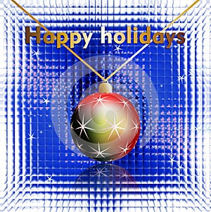 Happy holidays wishes on glass background