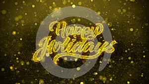 Happy holidays wishes greetings card, invitation, celebration firework