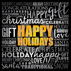 Happy Holidays word cloud collage