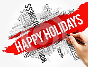 Happy Holidays word cloud collage