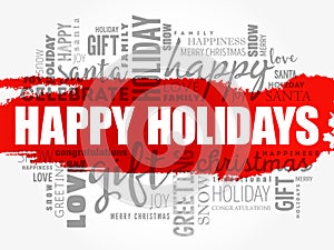 Happy Holidays word cloud collage