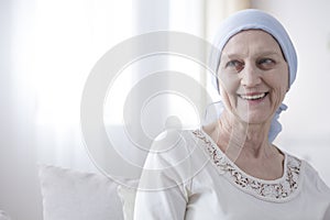 Happy and hopeful cancer patient photo